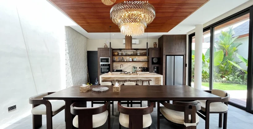 modern fully equipped enclosed kitchen