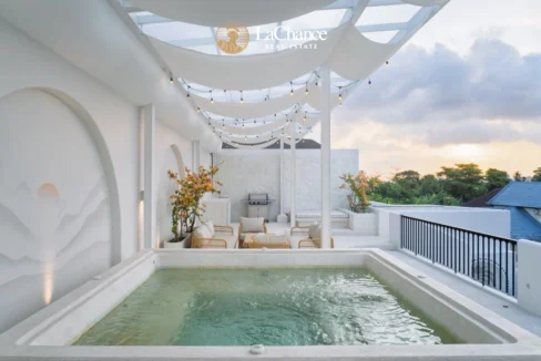 upper floor lounge with rice field views